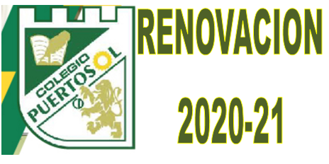 ABIERTO plazo de renovación de plazas. TODOS LOS CICLOS Curso 2020-2021