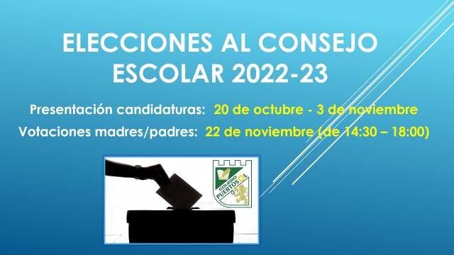 Elecciones de padres y madres al Consejo Escolar 2022-23.