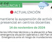 SUSPENSIÓN DE LAS CLASES POR ALERTA METEOROLÓGICA EL 14 DE NOVIEMBRE